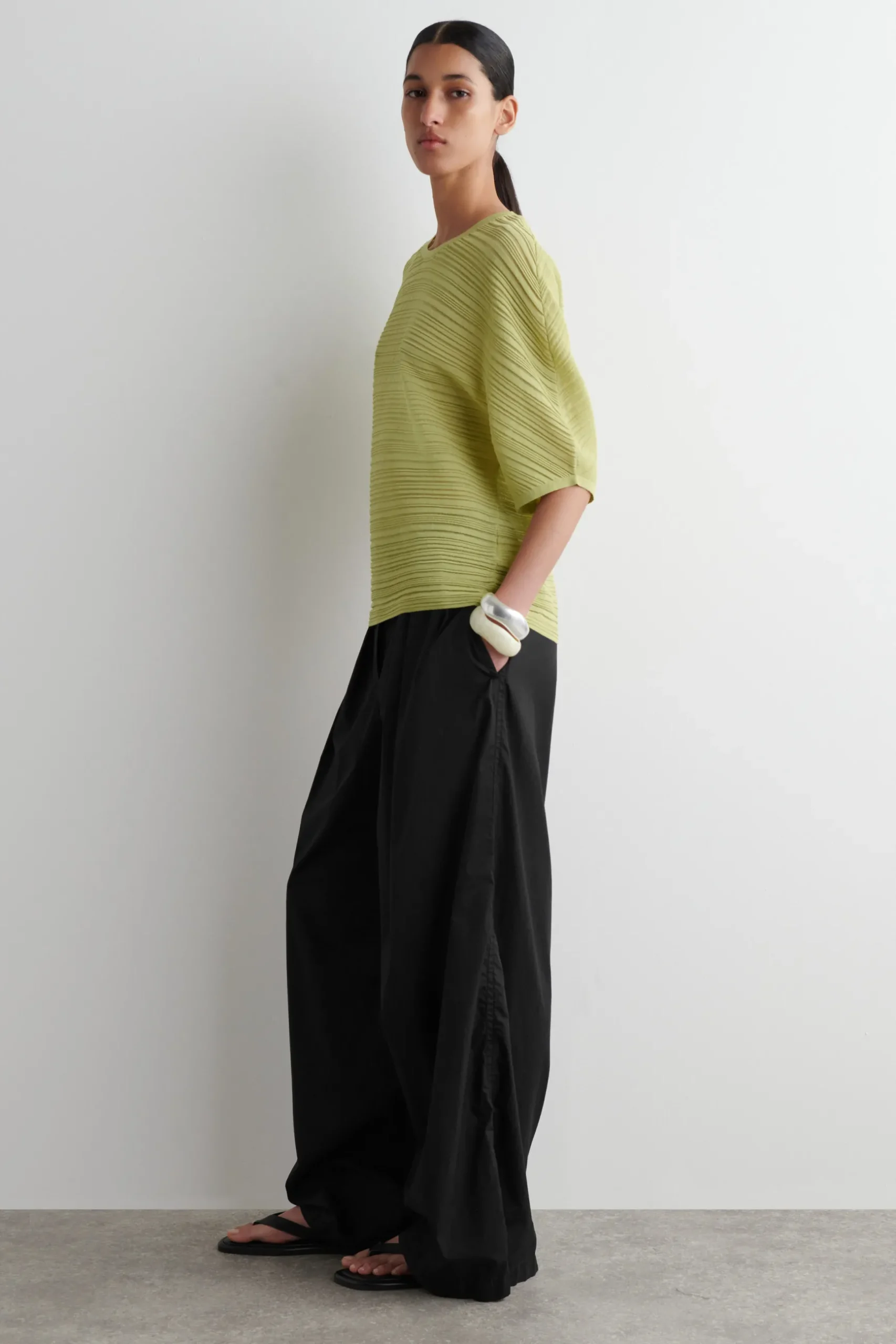 Best COS PLEATED KNITTED TSHIRT