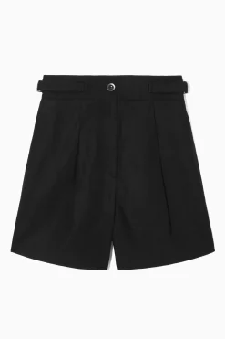 New COS PLEATED LINENBLEND UTILITY SHORTS