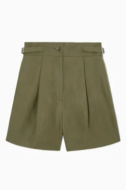 Clearance COS PLEATED LINENBLEND UTILITY SHORTS
