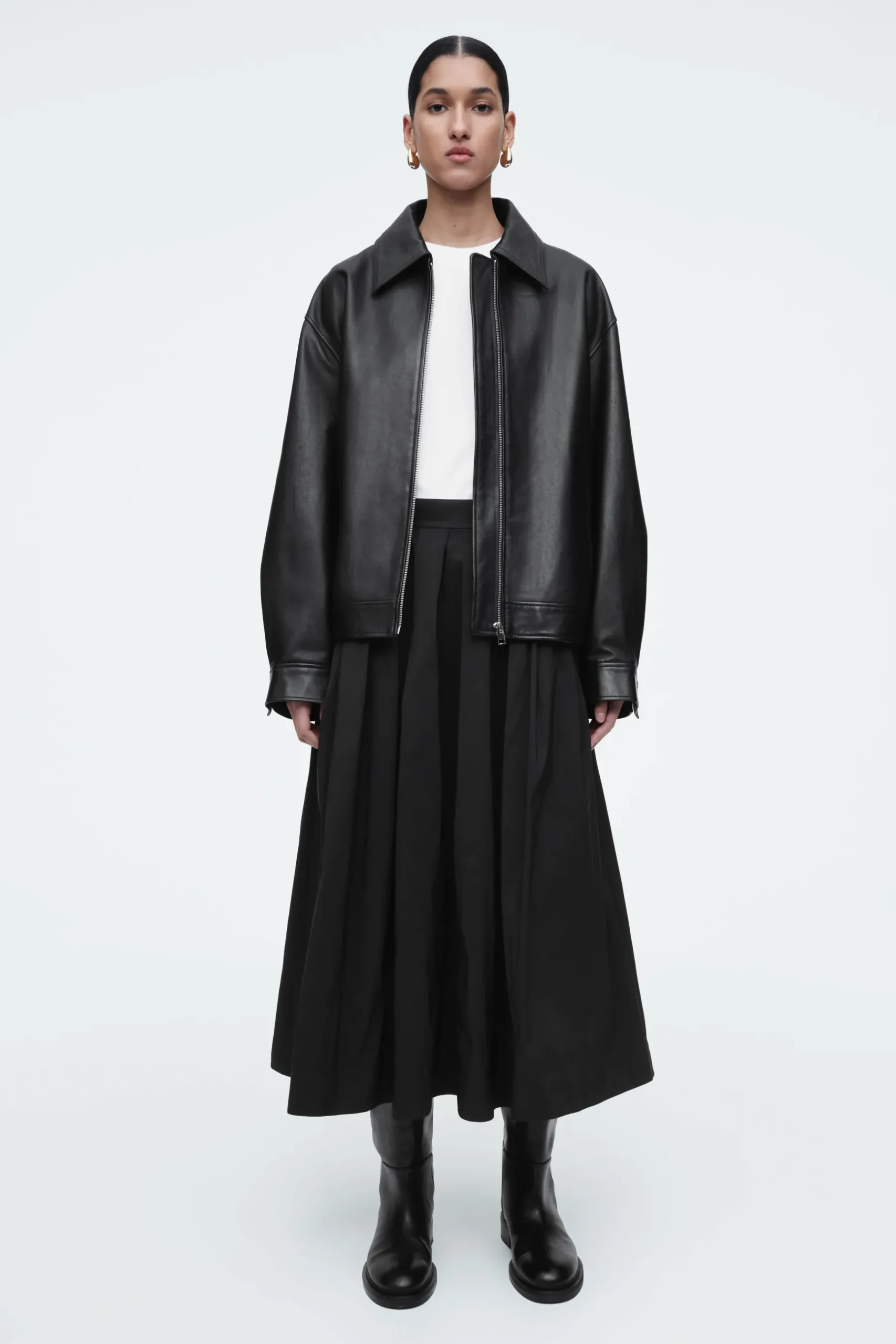 Clearance COS PLISOWANA TRAPEZOWA SPÓDNICA MIDI