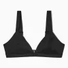 Discount COS PLUNGE TRIANGLE BIKINI TOP Black