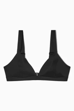 Discount COS PLUNGE TRIANGLE BIKINI TOP Black