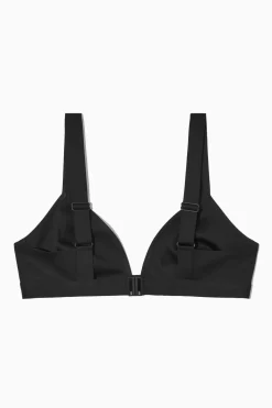 Discount COS PLUNGE TRIANGLE BIKINI TOP Black