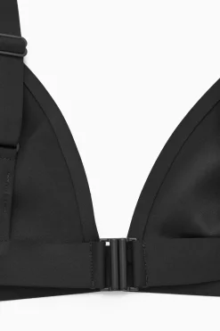 Discount COS PLUNGE TRIANGLE BIKINI TOP Black