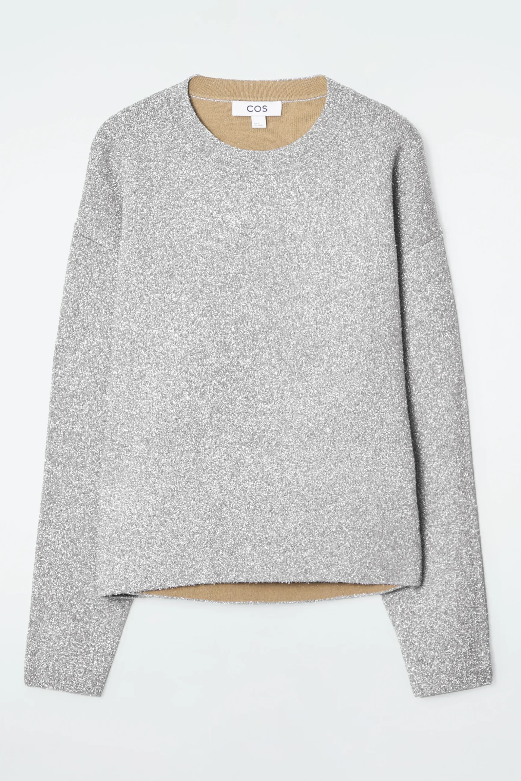 Online COS POŁYSKUJĄCY SWETER Z DZIANINY Z WEŁNĄ MERYNOSOWĄ