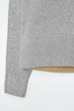 Online COS POŁYSKUJĄCY SWETER Z DZIANINY Z WEŁNĄ MERYNOSOWĄ
