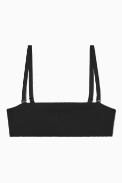 Outlet COS PRĄŻKOWANA GÓRA OD BIKINI TYPU BANDEAU Czarny