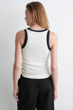 Fashion COS PRĄŻKOWANA KOSZULKA BEZ RĘKAWÓW
