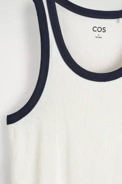 Fashion COS PRĄŻKOWANA KOSZULKA BEZ RĘKAWÓW
