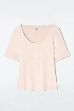 Clearance COS PRĄŻKOWANA KOSZULKA HENLEY