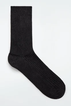 Fashion COS PRĄŻKOWANE LUREKSOWE SKARPETKI Czarny