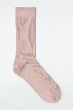 Discount COS PRĄŻKOWANE SKARPETKI Z JEDWABIEM Zgaszonyróż