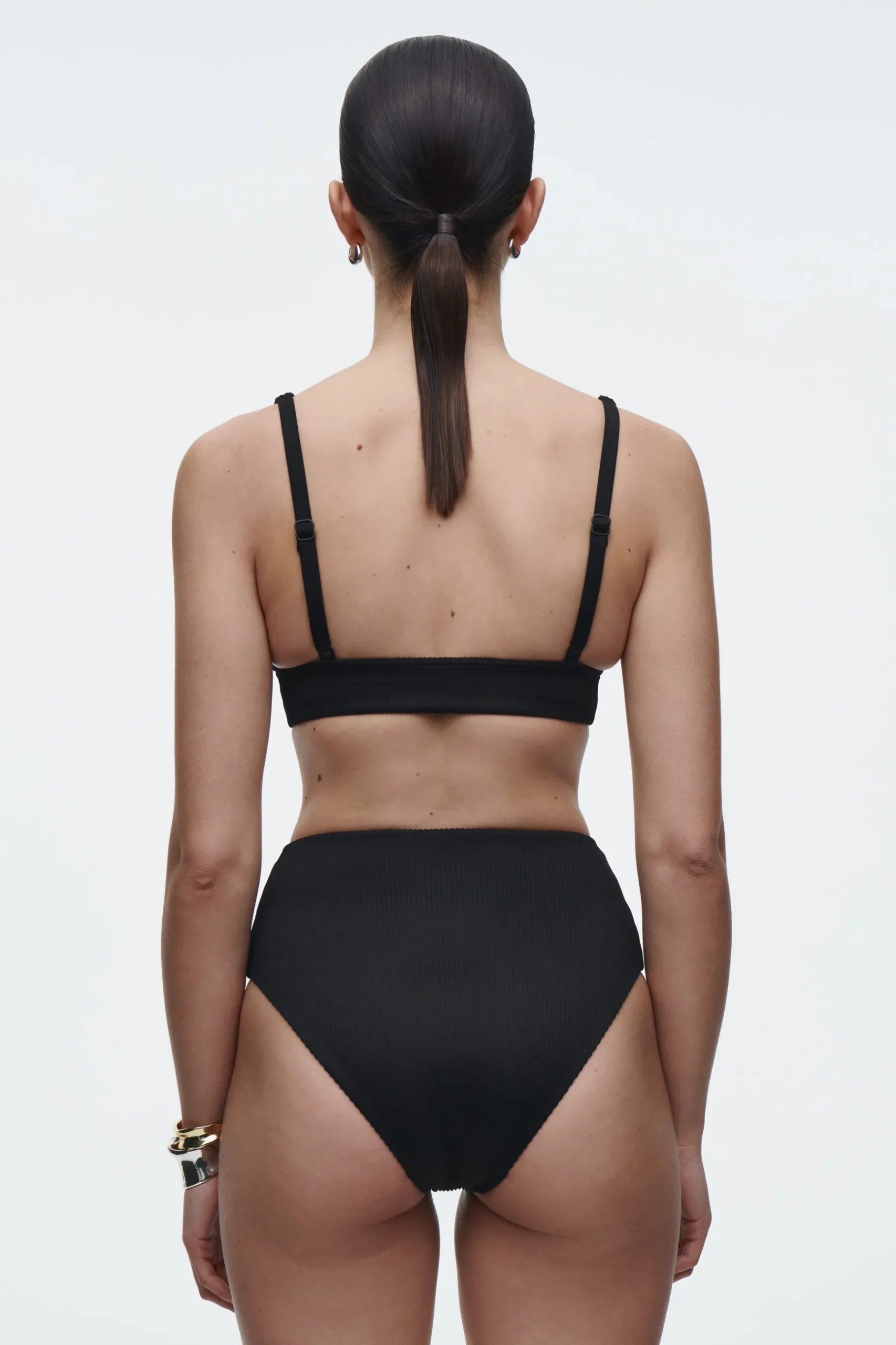 Clearance COS PRĄŻKOWANY DÓŁ OD BIKINI Z WYSOKIM STANEM