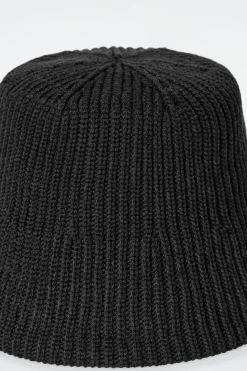 New COS PRĄŻKOWANY KAPELUSZ TYPU BUCKET Z WEŁNĄ Czarny