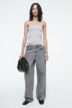 Outlet COS PRĄŻKOWANY TOP BANDEAU Z CIENKIMI RAMIĄCZKAMI