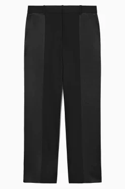 Outlet COS PROSTE SPODNIE Z SATYNOWYMI PANELAMI – REGULAR FIT
