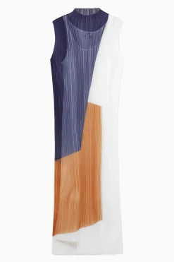 Fashion COS PRZEŚWITUJĄCA PLISOWANA SUKIENKA MIDI