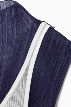 Fashion COS PRZEŚWITUJĄCA PLISOWANA SUKIENKA MIDI