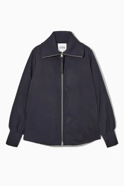 Fashion COS PUCHOWA KURTKA Z PRĄŻKOWANYM KOŁNIERZEM
