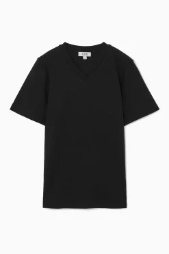 Fashion COS PUDEŁKOWY T-SHIRT Z DEKOLTEM W SEREK – REGULAR FIT