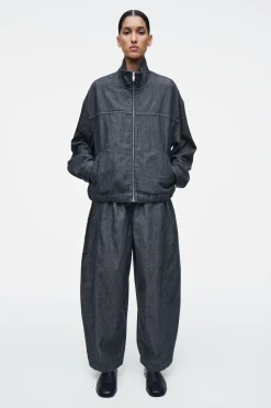 New COS REGULOWANE W PASIE SPODNIE JEANSOWE TYPU BARREL