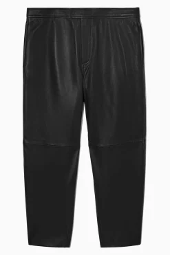 Outlet COS RELAXEDFIT TAPERED LEATHER TROUSERS Black