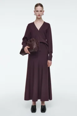 Fashion COS ROZSZERZANA SPÓDNICA MAXI Z MIESZANKI Z WEŁNĄ