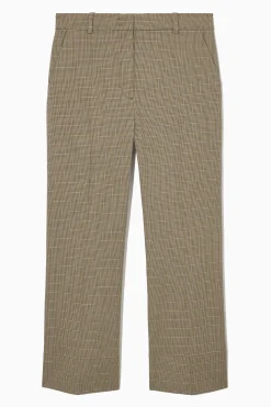 Clearance COS ROZSZERZANE SPODNIE W KRATĘ – SLIM FIT