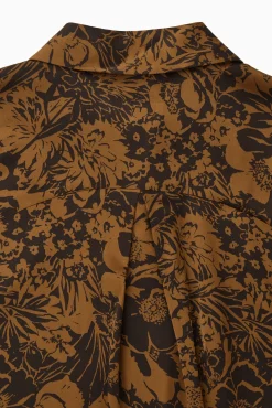 Clearance COS SATYNOWA KOSZULA OVERSIZE Z ROŚLINNYM NADRUKIEM