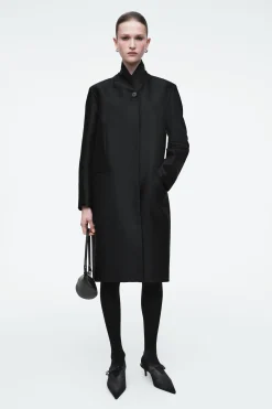 Fashion COS SATYNOWE CZÓŁENKA Z ODSŁONIĘTĄ PIĘTĄ Z KOKARDKAMI Czarny
