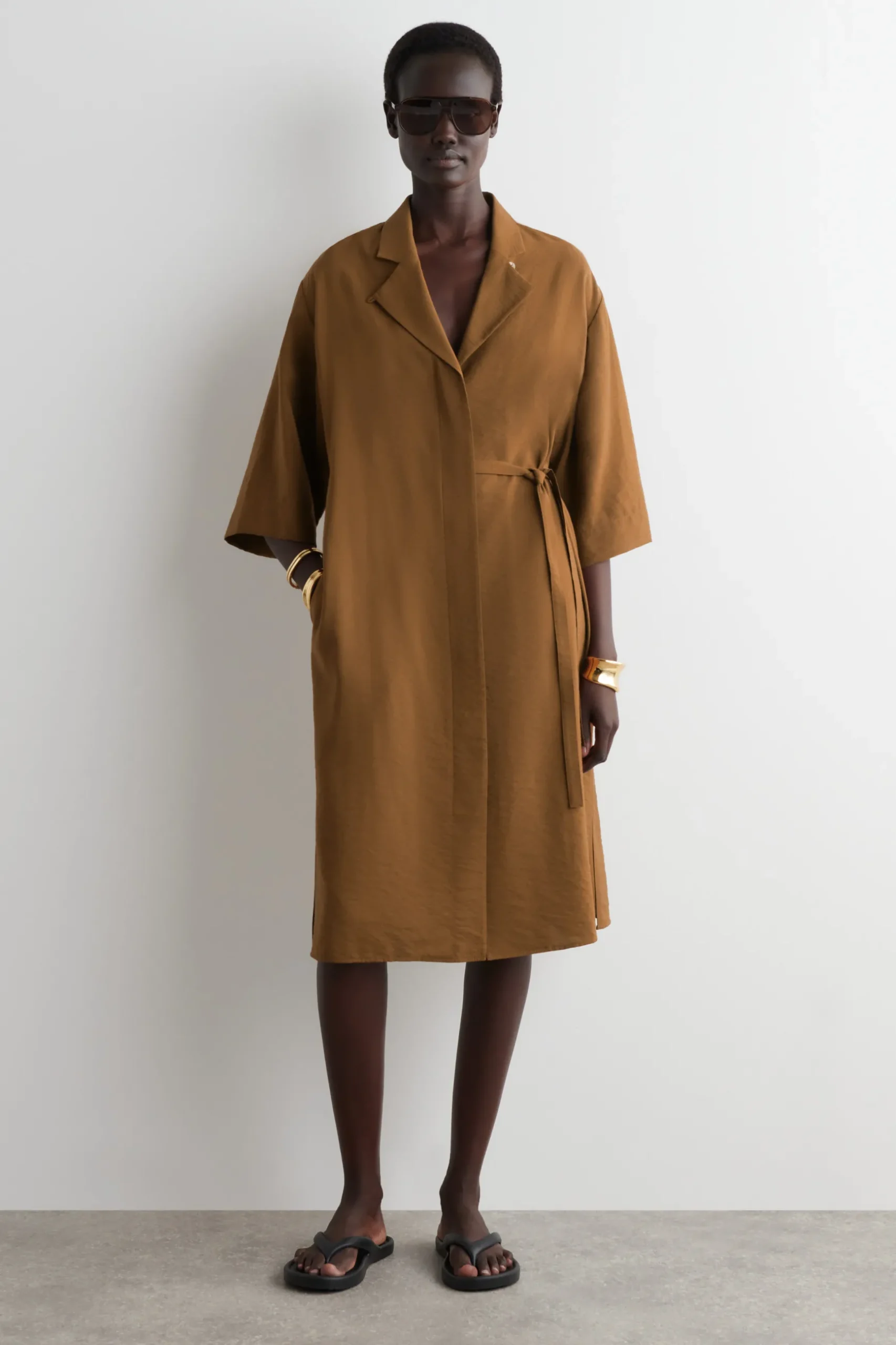 Hot COS SIDEBELT MIDI SHIRT DRESS