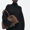 Fashion COS SKÓRZANA MAŁA TORBA STUDIO TYPU BOWLING BAG Brązowy