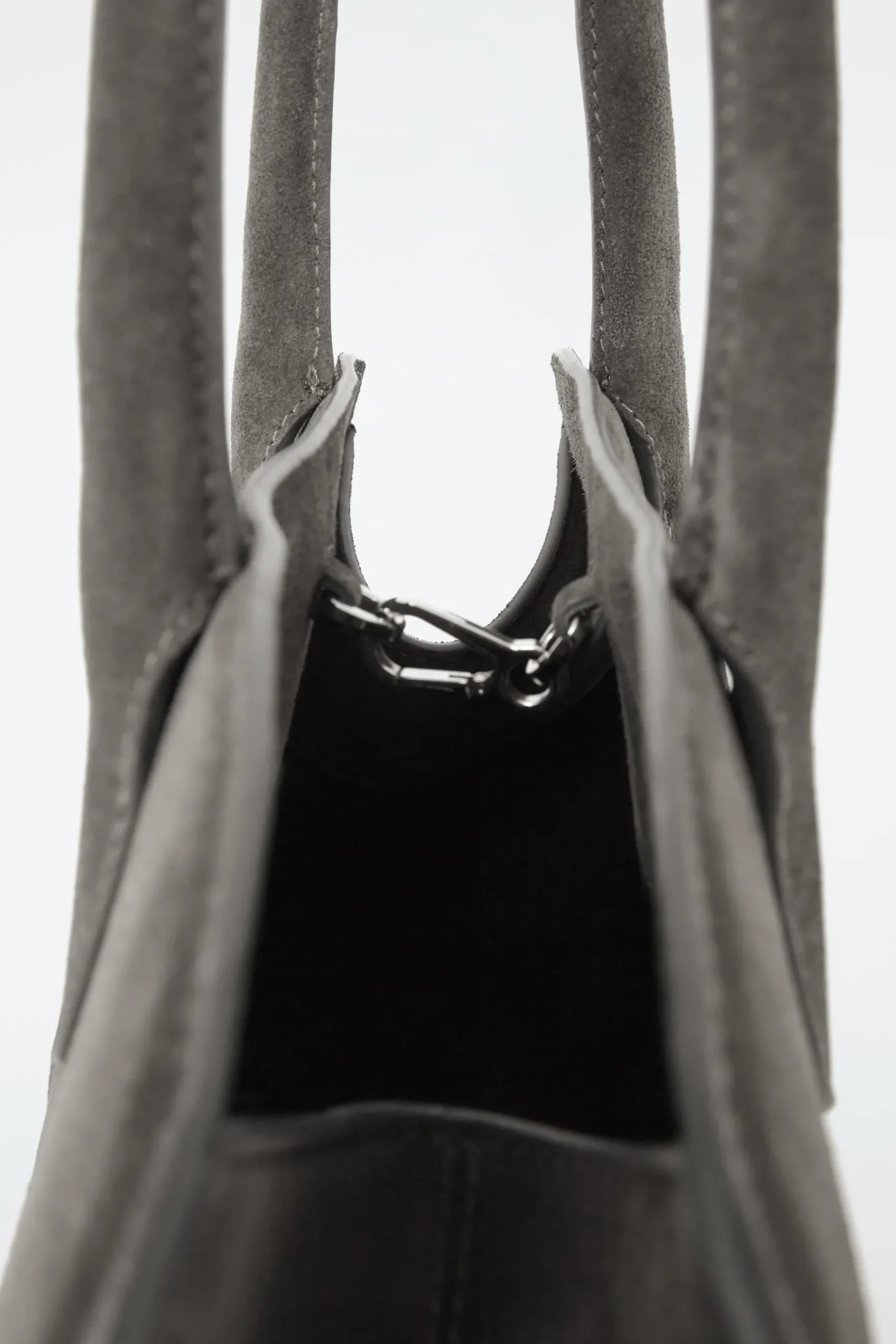 Best COS SKÓRZANA MAŁA TORBA STUDIO TYPU BOWLING BAG Szary