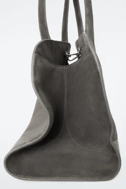 Best COS SKÓRZANA MAŁA TORBA STUDIO TYPU BOWLING BAG Szary