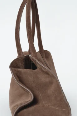 Fashion COS SKÓRZANA MAŁA TORBA STUDIO TYPU BOWLING BAG Brązowy