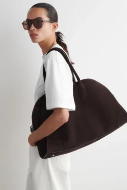 Hot COS SKÓRZANA TORBA STUDIO TYPU BOWLING BAG Ciemnobrązowyzamsz
