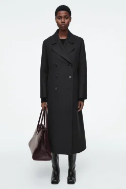 New COS SKÓRZANA TORBA STUDIO TYPU BOWLING BAG Burgundowy