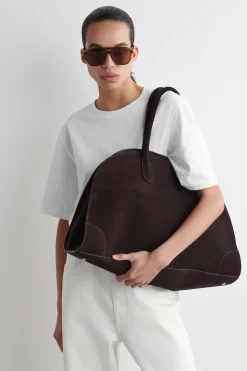 Hot COS SKÓRZANA TORBA STUDIO TYPU BOWLING BAG Ciemnobrązowyzamsz