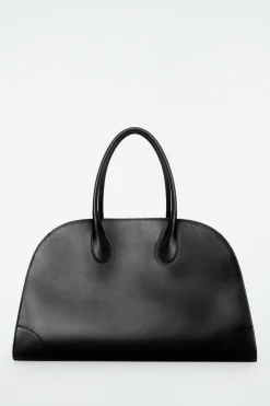 Hot COS SKÓRZANA TORBA STUDIO TYPU BOWLING BAG Czarnaskóra