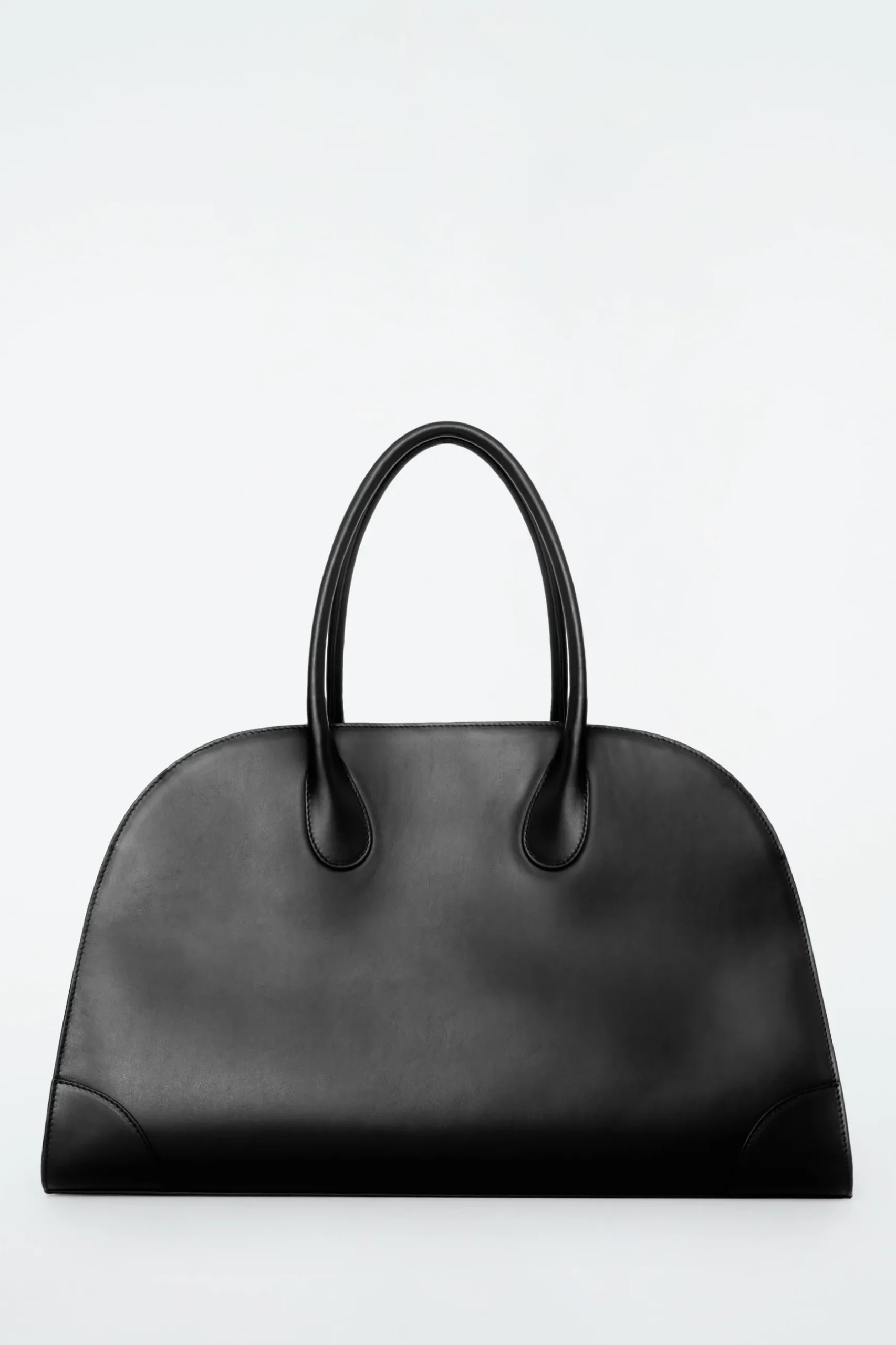 Hot COS SKÓRZANA TORBA STUDIO TYPU BOWLING BAG Czarnaskóra