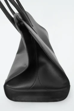 Hot COS SKÓRZANA TORBA STUDIO TYPU BOWLING BAG Czarnaskóra