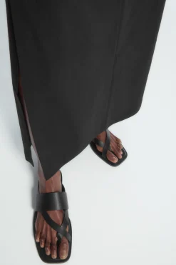Fashion COS SKÓRZANE JAPONKI Czarny