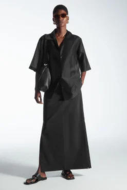 Fashion COS SKÓRZANE JAPONKI Czarny