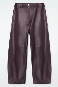 Discount COS SKÓRZANE SPODNIE TYPU BARREL W STYLU UTILITY