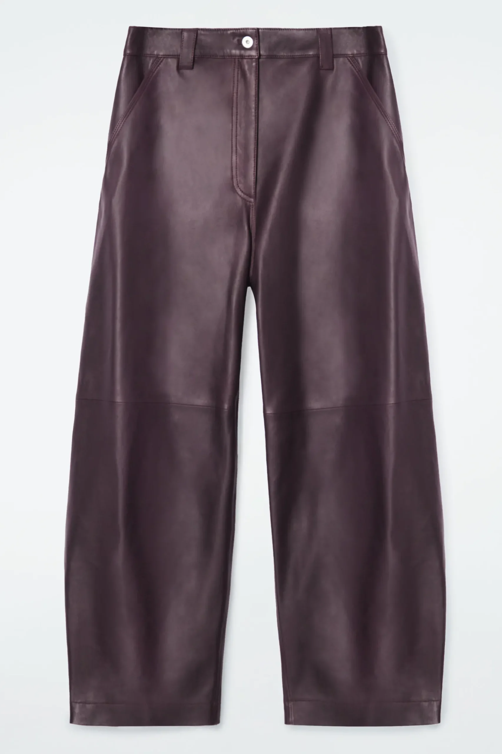 Discount COS SKÓRZANE SPODNIE TYPU BARREL W STYLU UTILITY