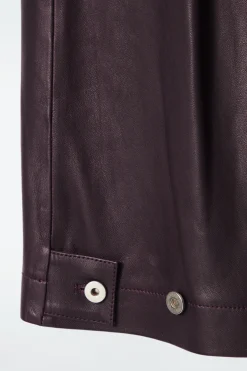 Discount COS SKÓRZANE SPODNIE TYPU BARREL W STYLU UTILITY