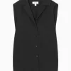 Hot COS SLEEVELESS CAMPCOLLAR PURE SILK BLOUSE