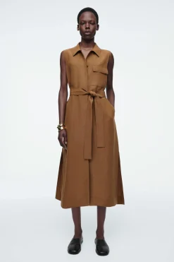 Online COS SLEEVELESS UTILITY MIDI SHIRT DRESS