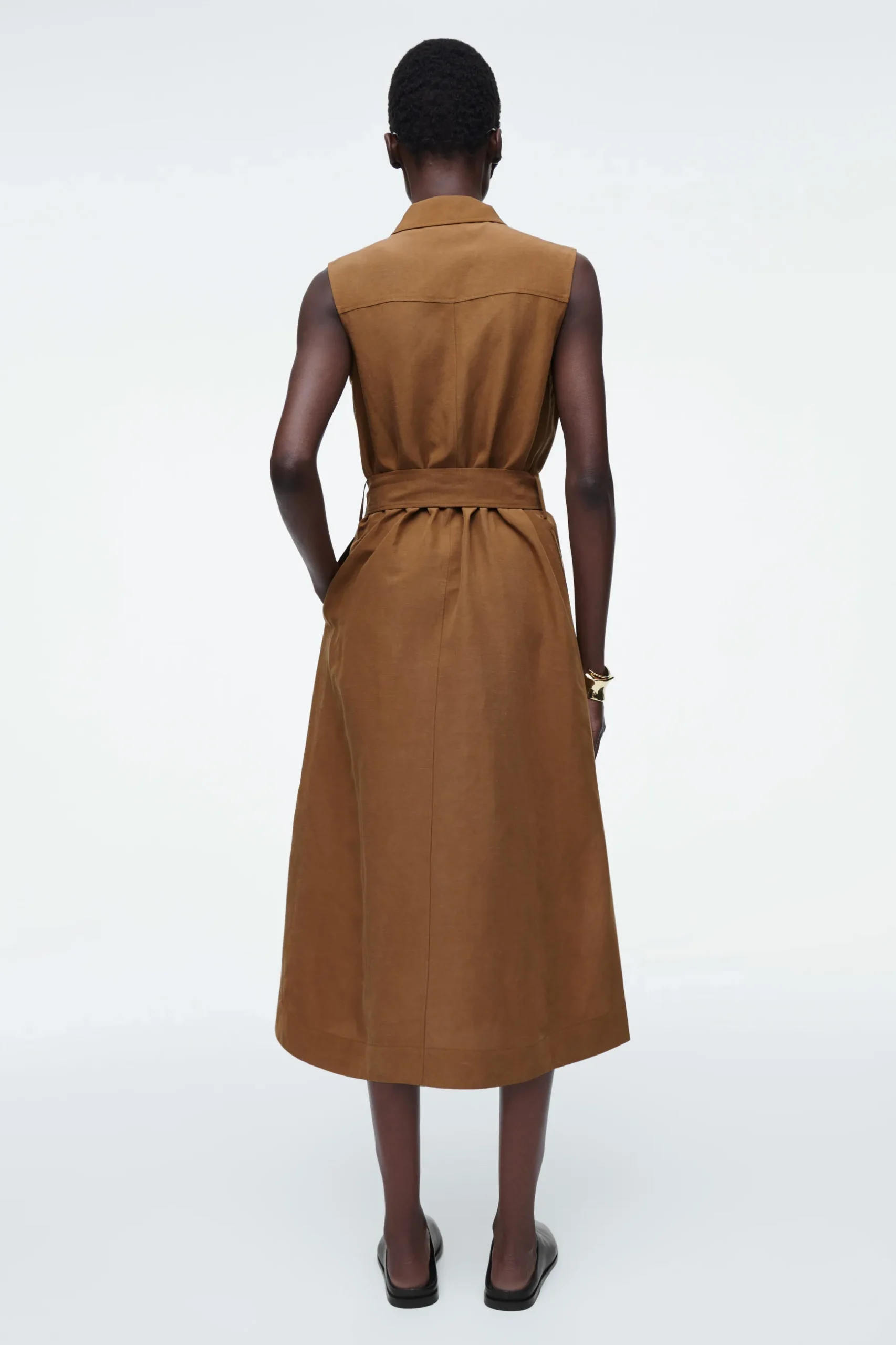 Online COS SLEEVELESS UTILITY MIDI SHIRT DRESS