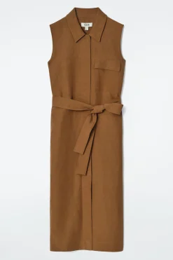Online COS SLEEVELESS UTILITY MIDI SHIRT DRESS